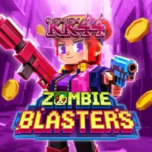 Interface do jogo de slot Zombie Blasters com temática de arcade